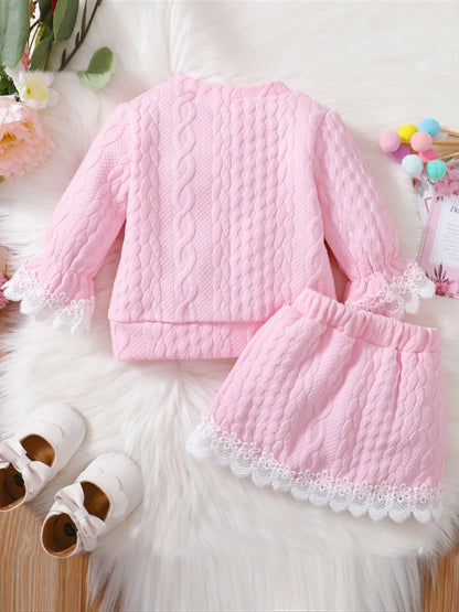 Children's Lace Detail Top and Skirt Set - Treasured Gift's & More