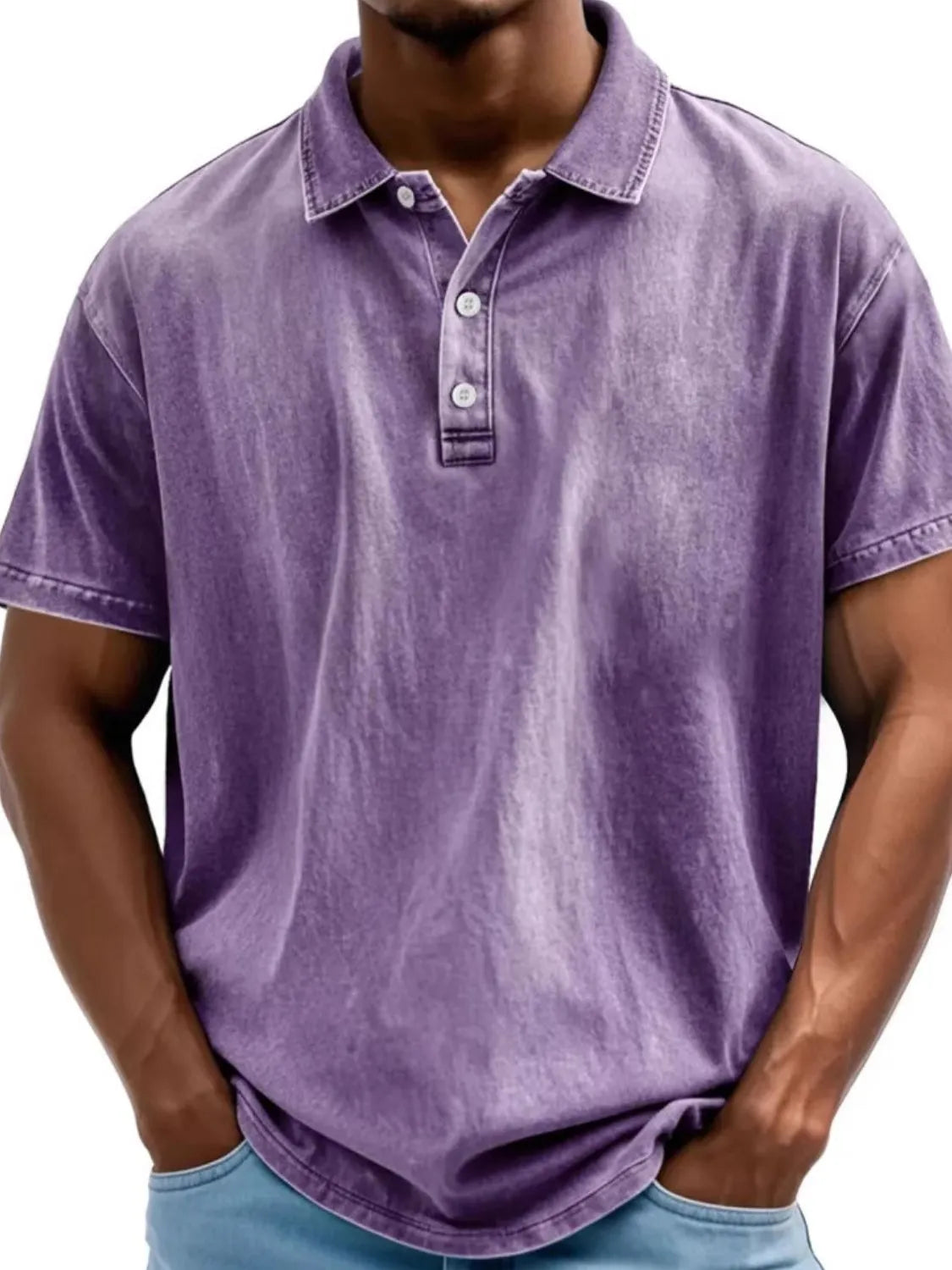 Men's Full Size Collared Neck Short Sleeve Polo Plus Size - Treasured Gift's & More