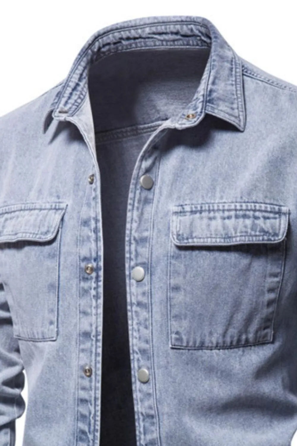 Men's Button Down Chest Pocket Denim Jacket - Treasured Gift's & More
