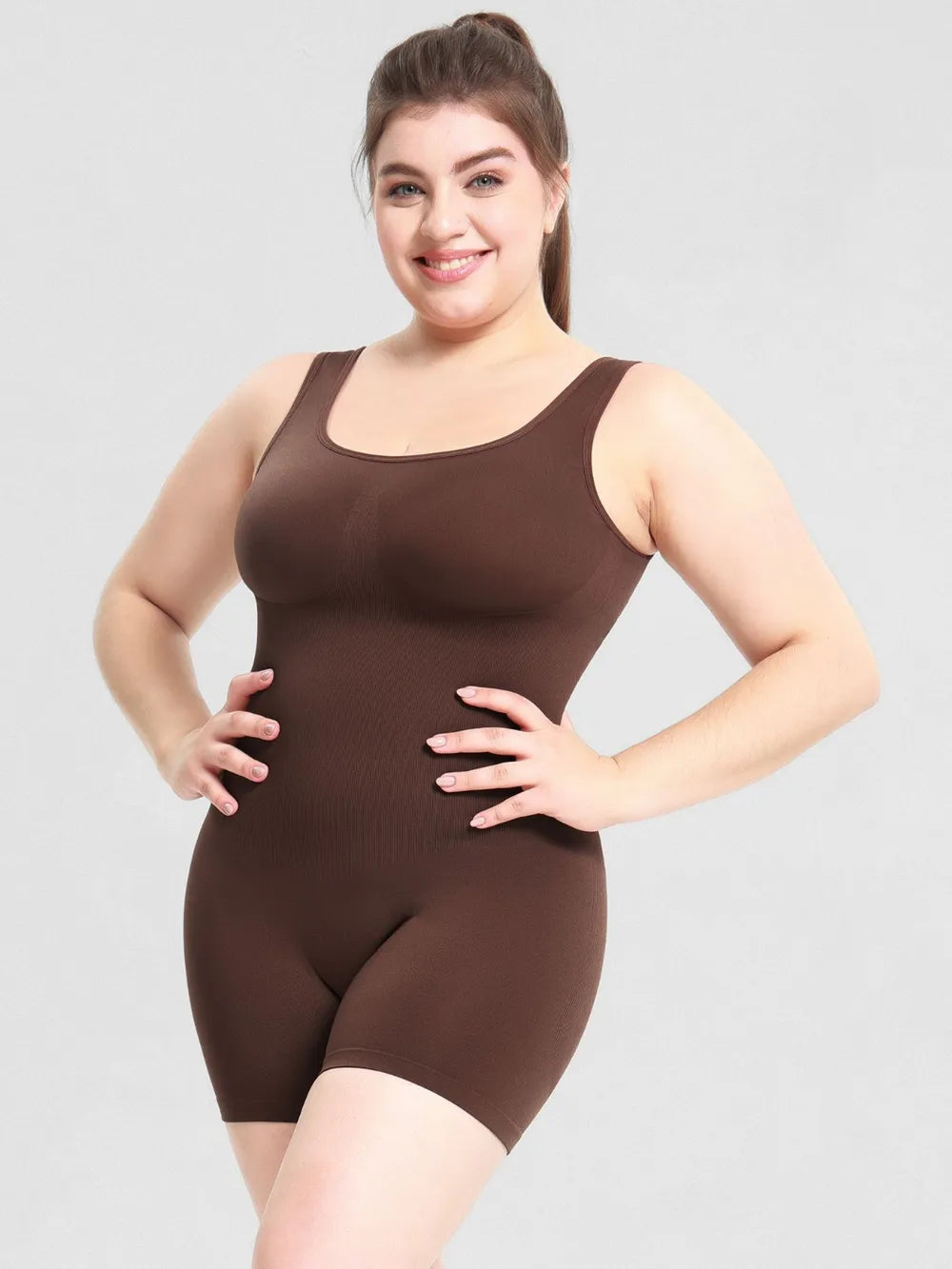 Scoop Neck Wide Strap Shaping Romper - Treasured Gift's & More