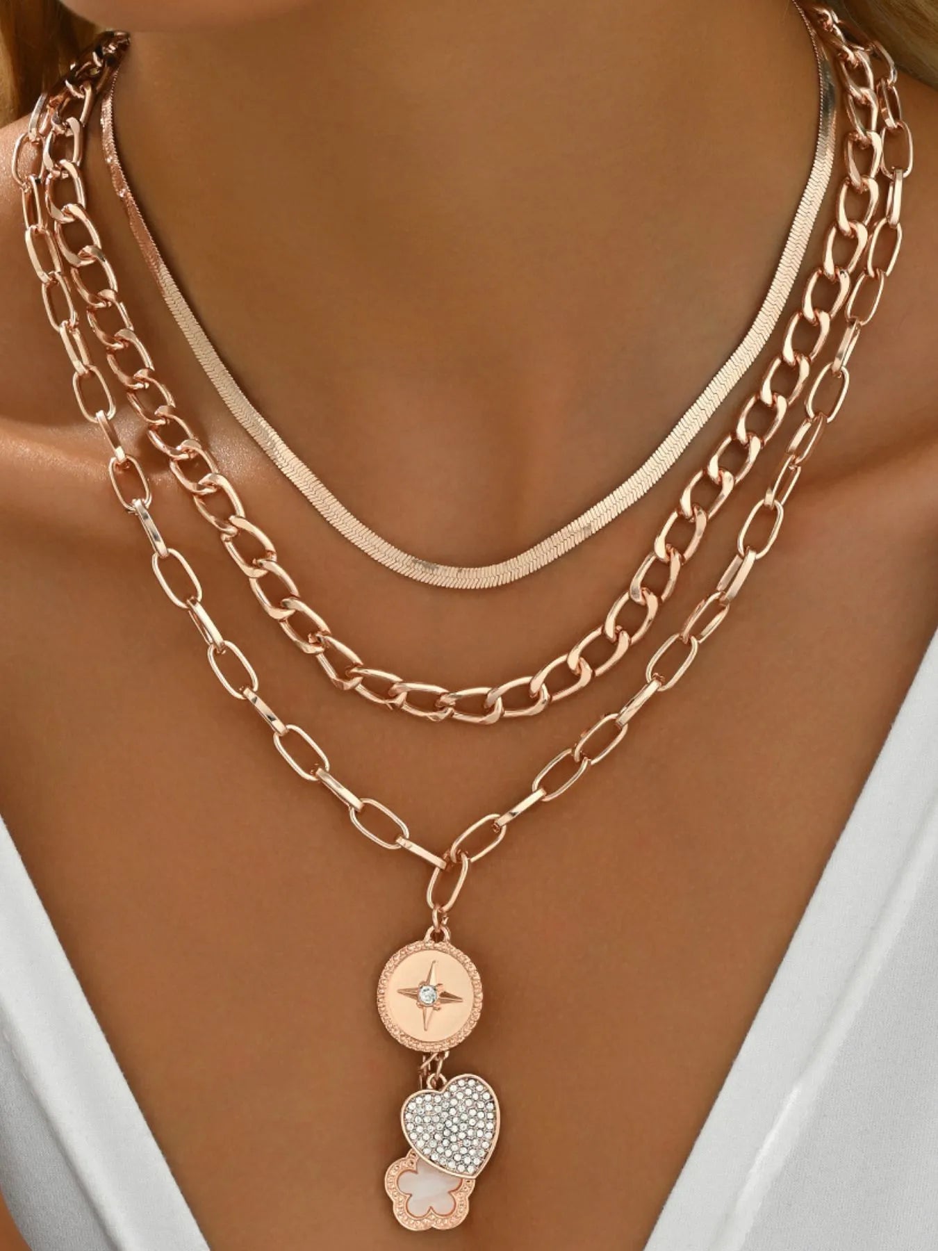 Stainless Steel Layered Necklace - Treasured Gift's & More