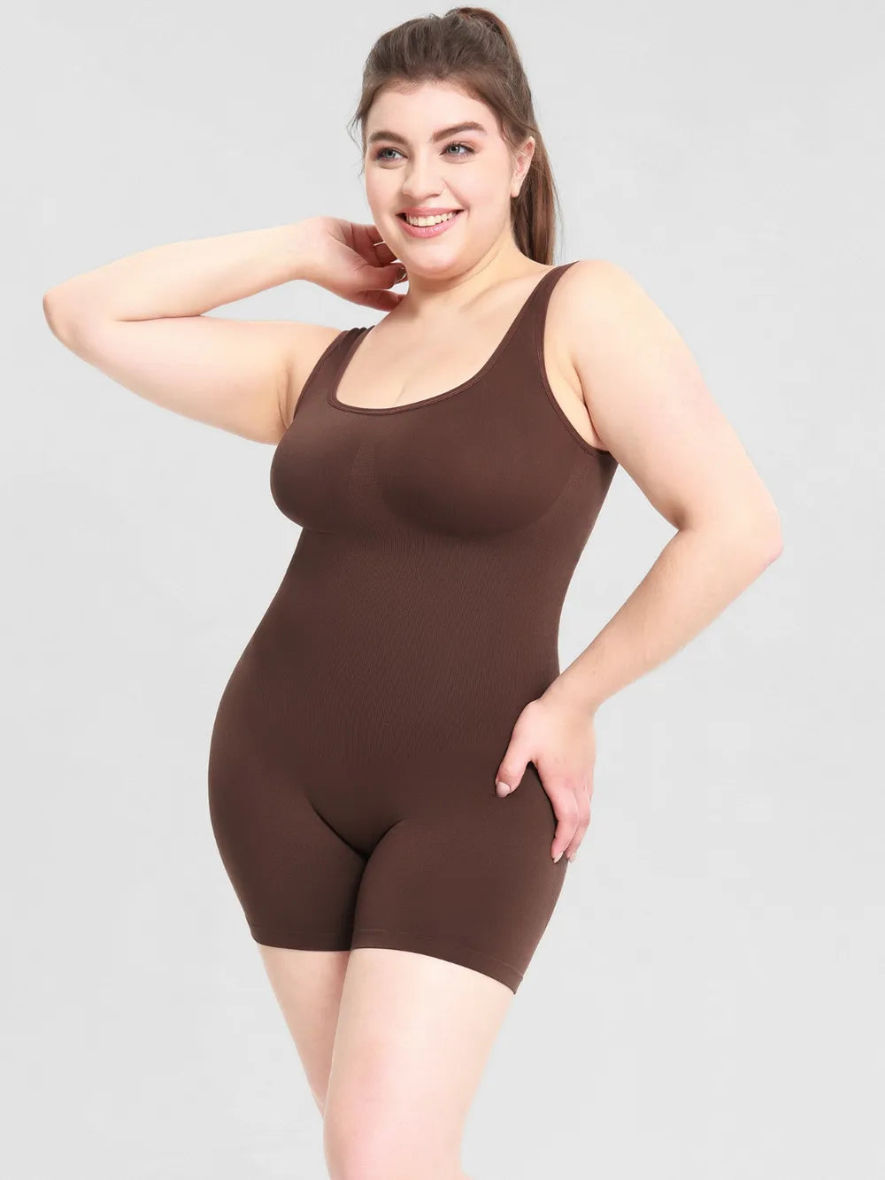 Scoop Neck Wide Strap Shaping Romper - Treasured Gift's & More
