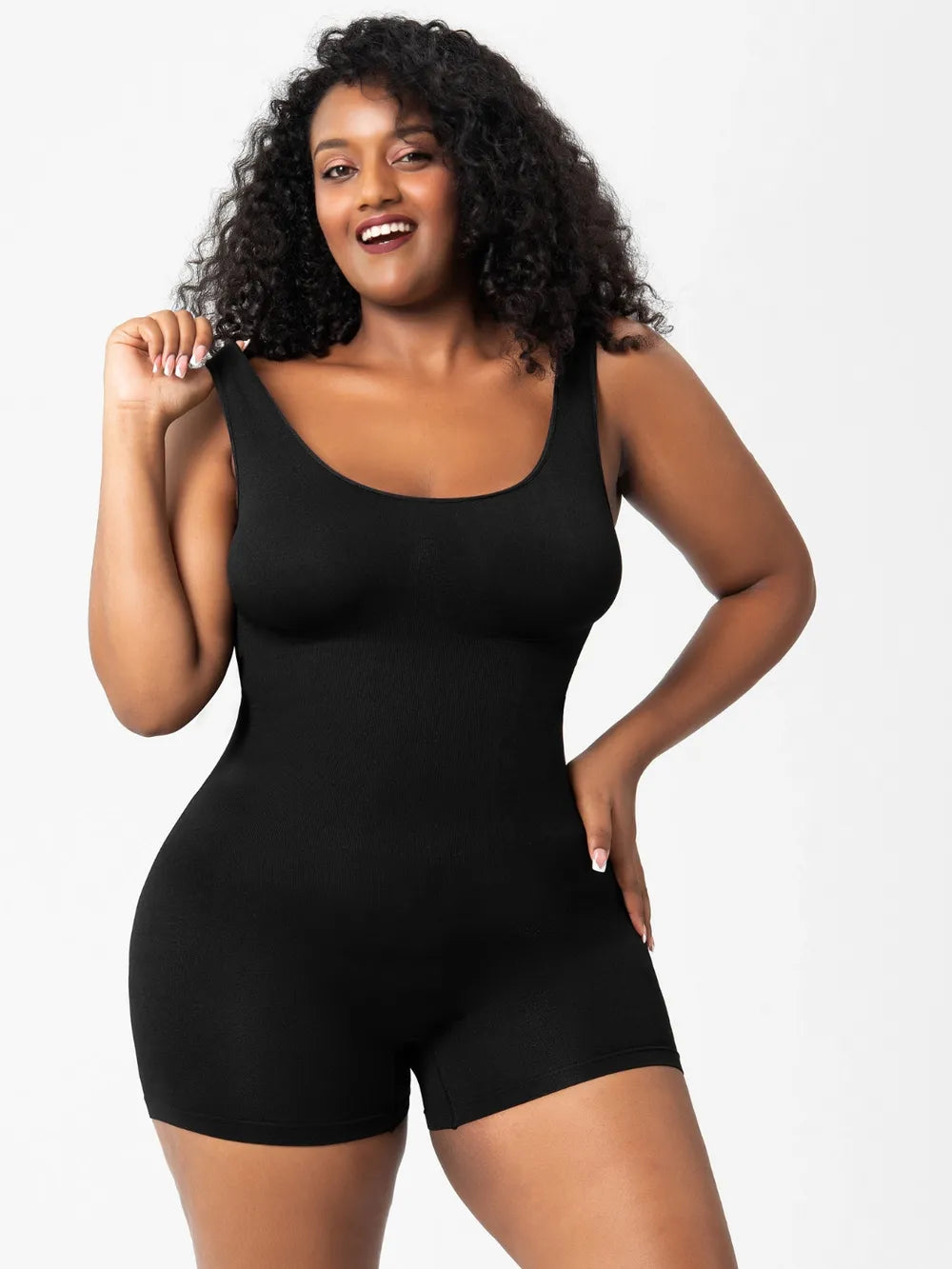 Scoop Neck Wide Strap Shaping Romper - Treasured Gift's & More