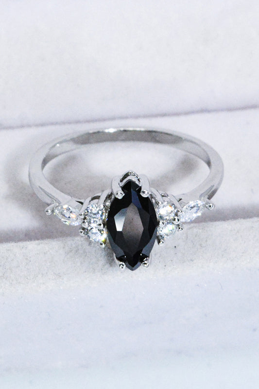 925 Sterling Silver Black Agate Ring - Treasured Gift's & More