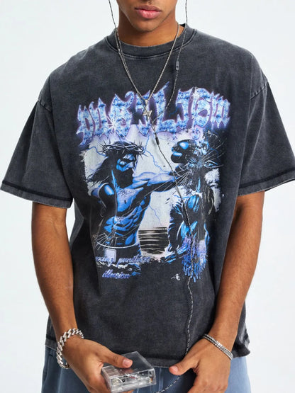 Men's Graphic Round Neck Short Sleeve T-Shirt - Treasured Gift's & More