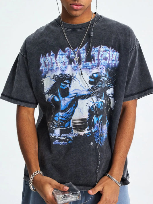 Men's Graphic Round Neck Short Sleeve T-Shirt - Treasured Gift's & More