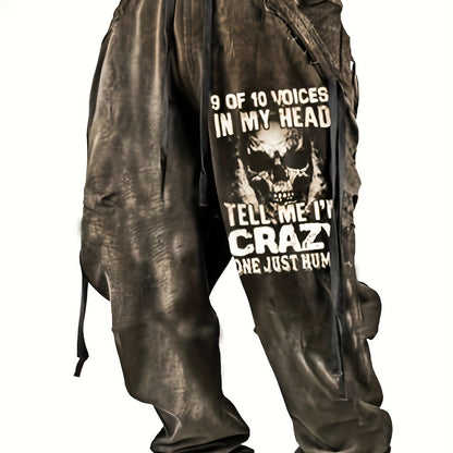 Halloween Skull Print, Men's Drawstring Sweatpants