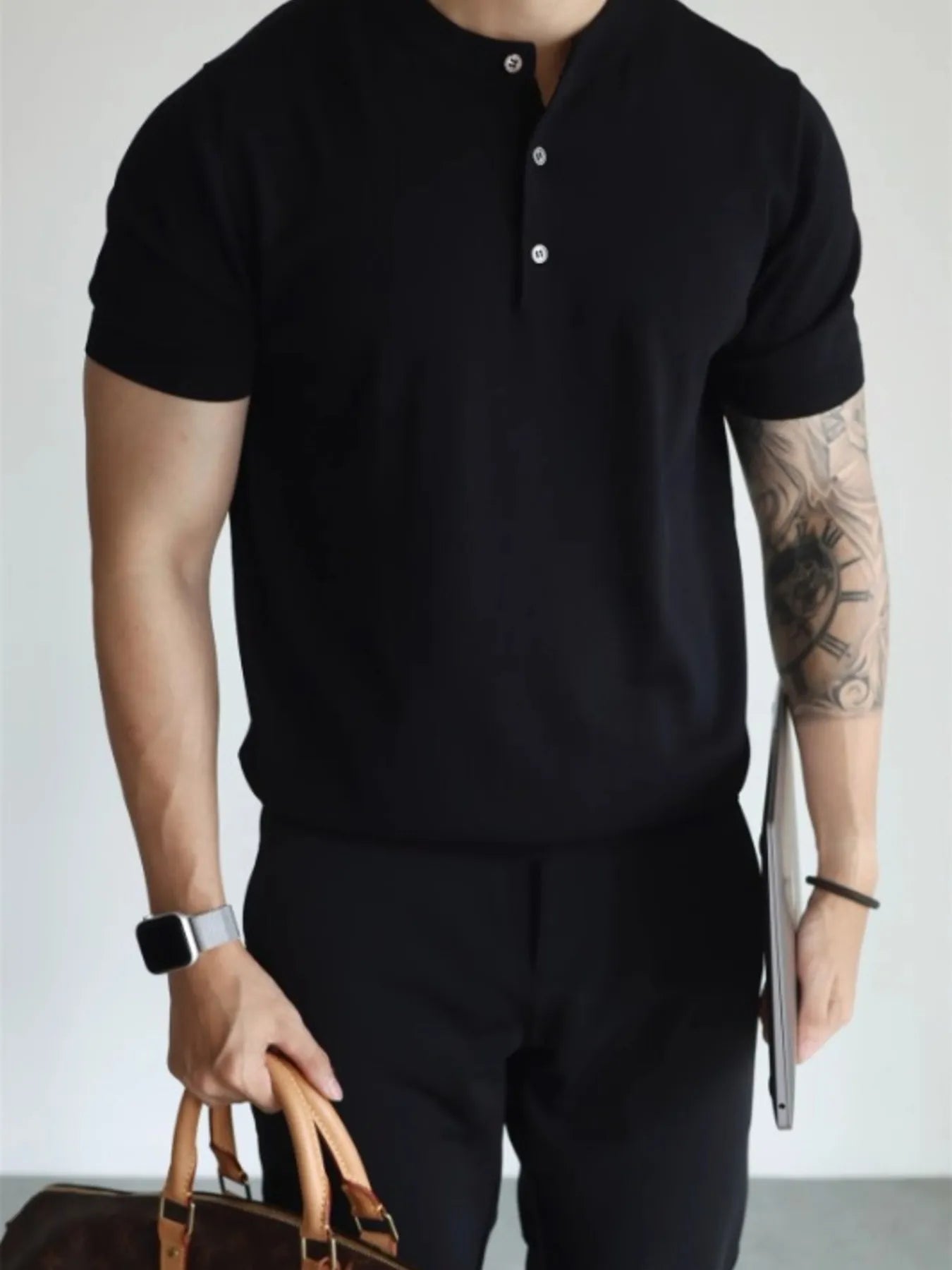 Men's Button Detail Short Sleeve T-Shirt - Treasured Gift's & More