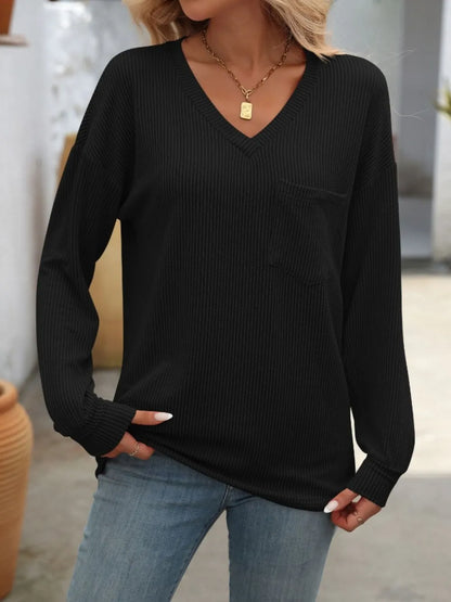 Mandy V-Neck Long Sleeve T-Shirt - Treasured Gift's & More