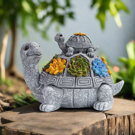 Resin Succulent Mother And Child Turtle Ashtray
