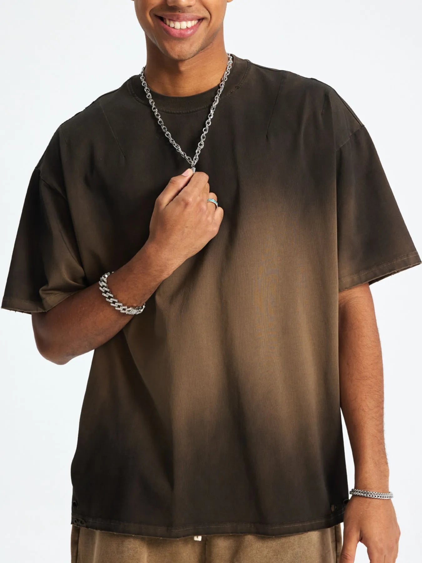 Men's Gradient Round Neck Short Sleeve T-Shirt - Treasured Gift's & More