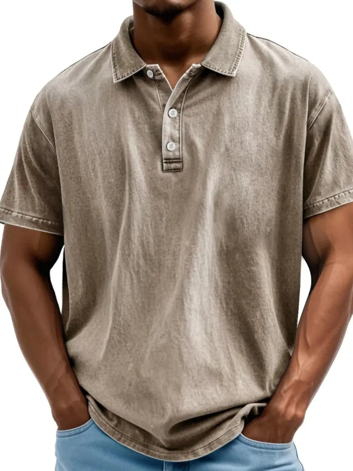 Men's Full Size Collared Neck Short Sleeve Polo Plus Size - Treasured Gift's & More