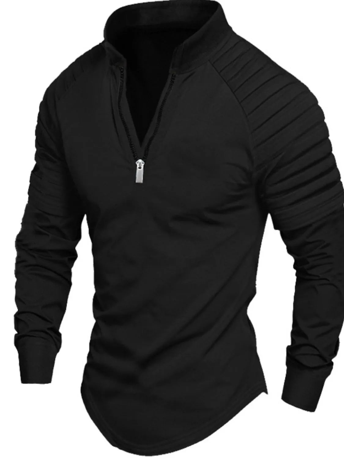 Men's Full Size Quarter Zip Long Sleeve Polo Plus SIze - Treasured Gift's & More