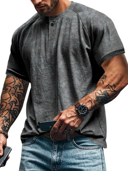 Men's Full Size Round Neck Short Sleeve T-Shirt Plus Size - Treasured Gift's & More