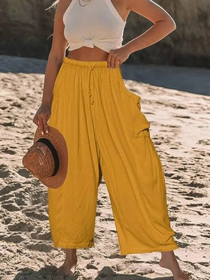 Full Size Wide Leg Pants with Pockets Plus Size - Treasured Gift's & More