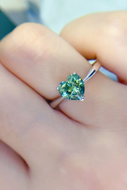 1 Carat Moissanite Heart 925 Sterling Silver Ring - Treasured Gift's & More