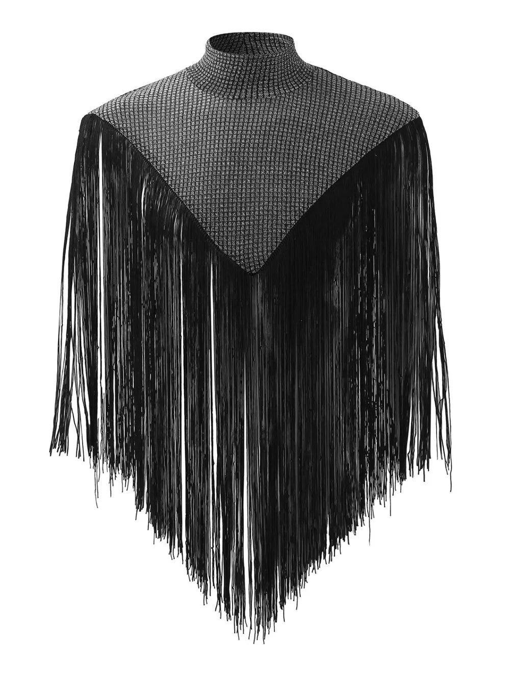 Men's Full Size Tassel Hem Mock Neck Cap Plus Size - Treasured Gift's & More