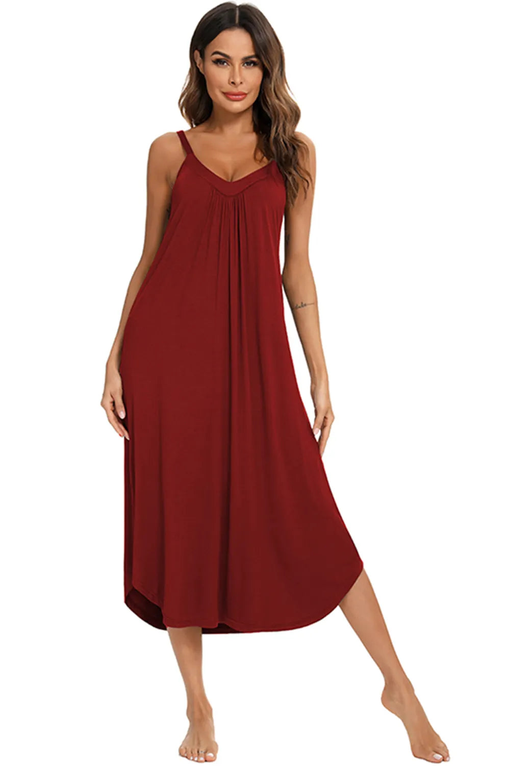 V-Neck Midi Lounge Dress - Treasured Gift's & More