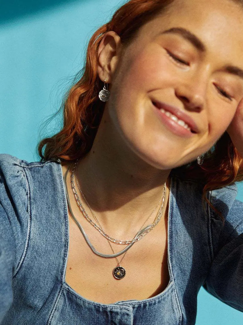 Alloy Inlaid Zircon Sun & Moon Necklace - Treasured Gift's & More