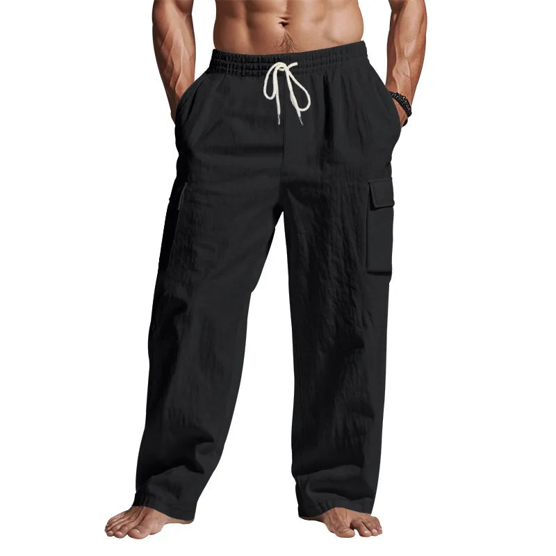 Men's Full Size Drawstring Pants with Pockets Plus Size - Treasured Gift's & More