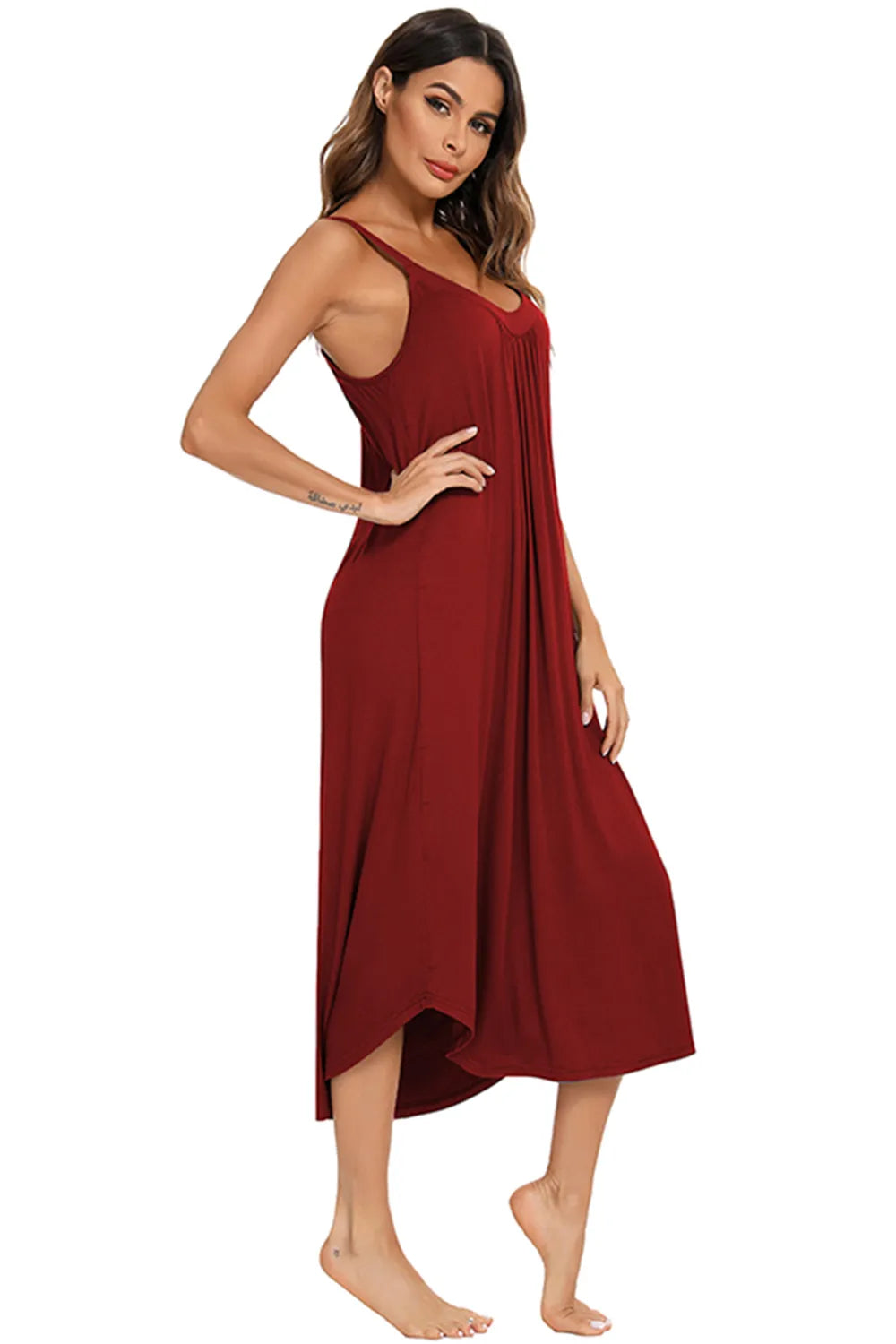 V-Neck Midi Lounge Dress - Treasured Gift's & More