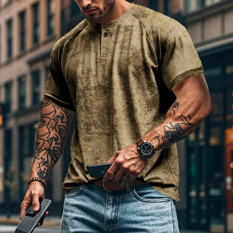 Men's Full Size Round Neck Short Sleeve T-Shirt Plus Size - Treasured Gift's & More