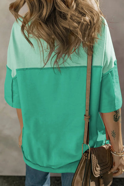 High-Low Round Neck Half Sleeve T-Shirt - Treasured Gift's & More