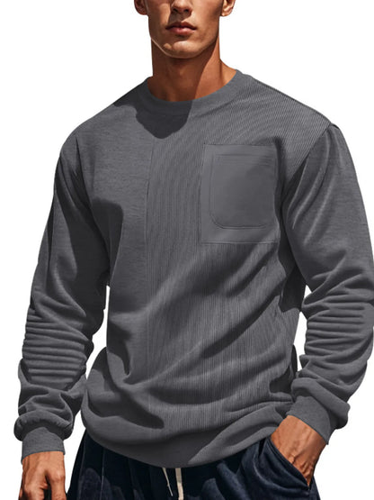 Men's Full Size Round Neck Long Sleeve Sweatshirt Plus Size - Treasured Gift's & More