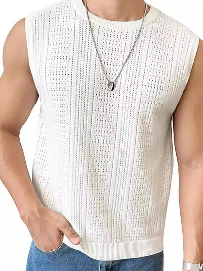 Men's Full Size Eyelet Round Neck Tank Plus Size - Treasured Gift's & More
