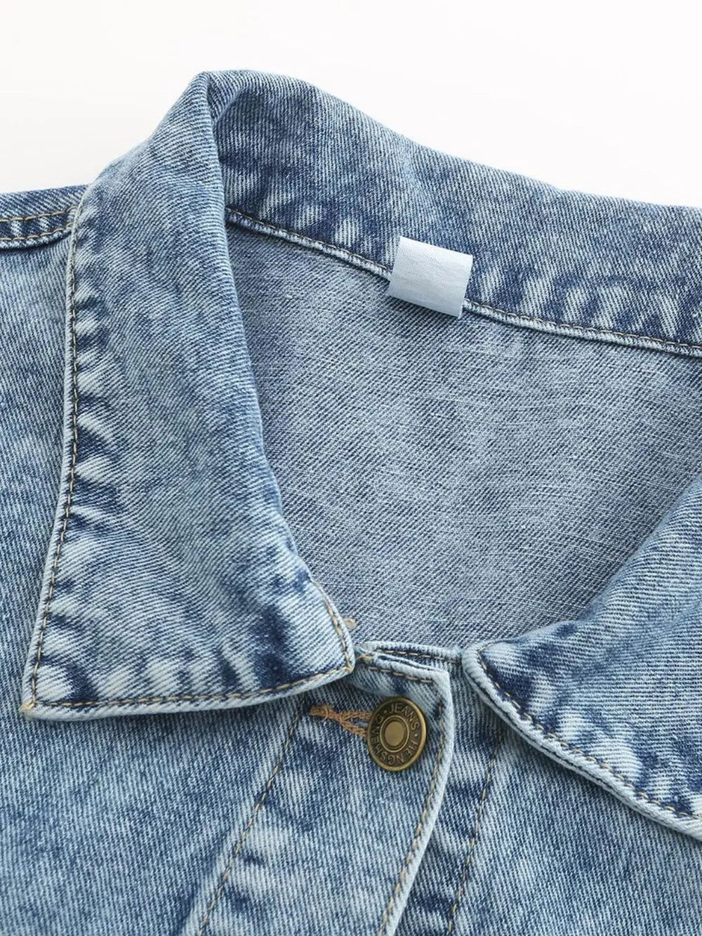 Button Down Drop Shoulder Denim Jacket - Treasured Gift's & More