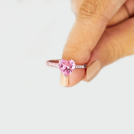 Heart Zircon 925 Sterling Silver Ring - Treasured Gift's & More
