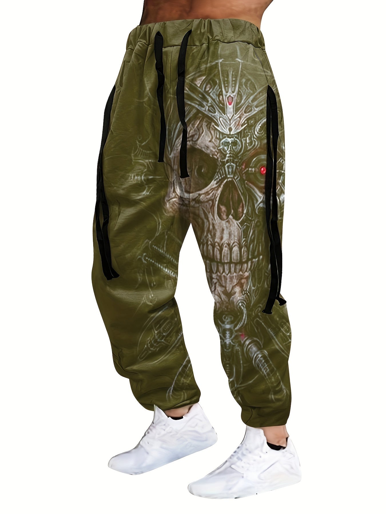 Halloween Skull Print, Men's Drawstring Sweatpants