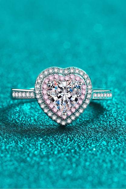 1 Carat Moissanite Heart 925 Sterling Silver Ring - Treasured Gift's & More