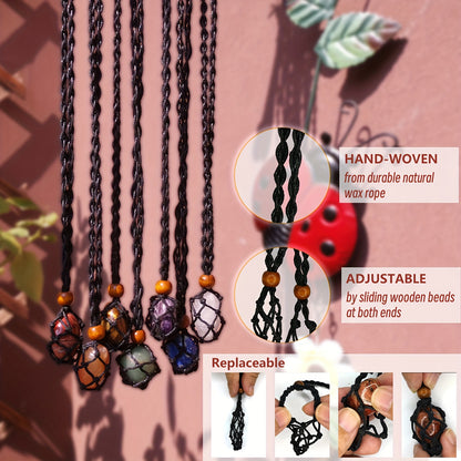 14Pcs Crystals Stone And Chakra Necklace Set