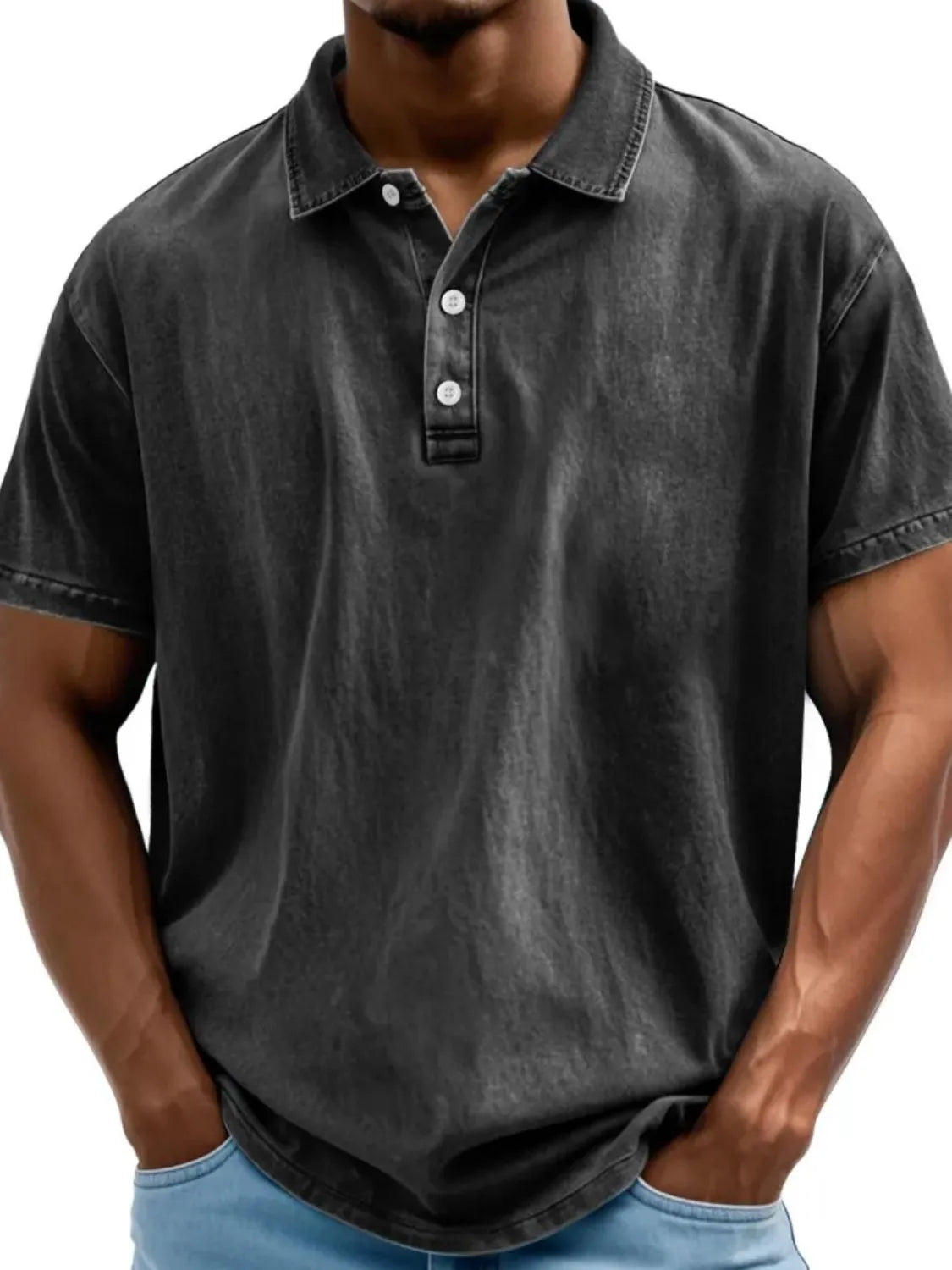 Men's Full Size Collared Neck Short Sleeve Polo Plus Size - Treasured Gift's & More