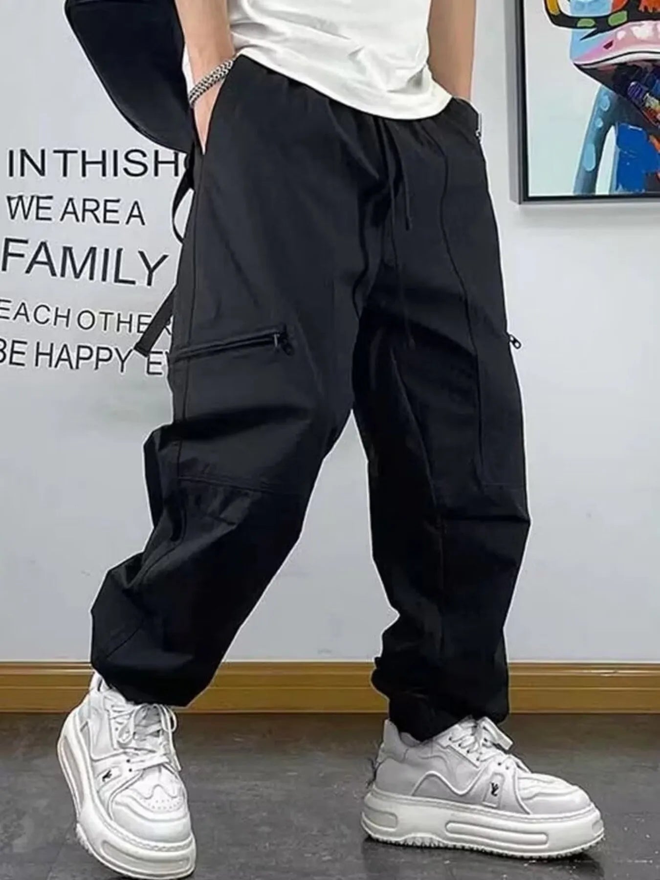 Men's Plus Size Drawstring Loose Fit Pants - Treasured Gift's & More