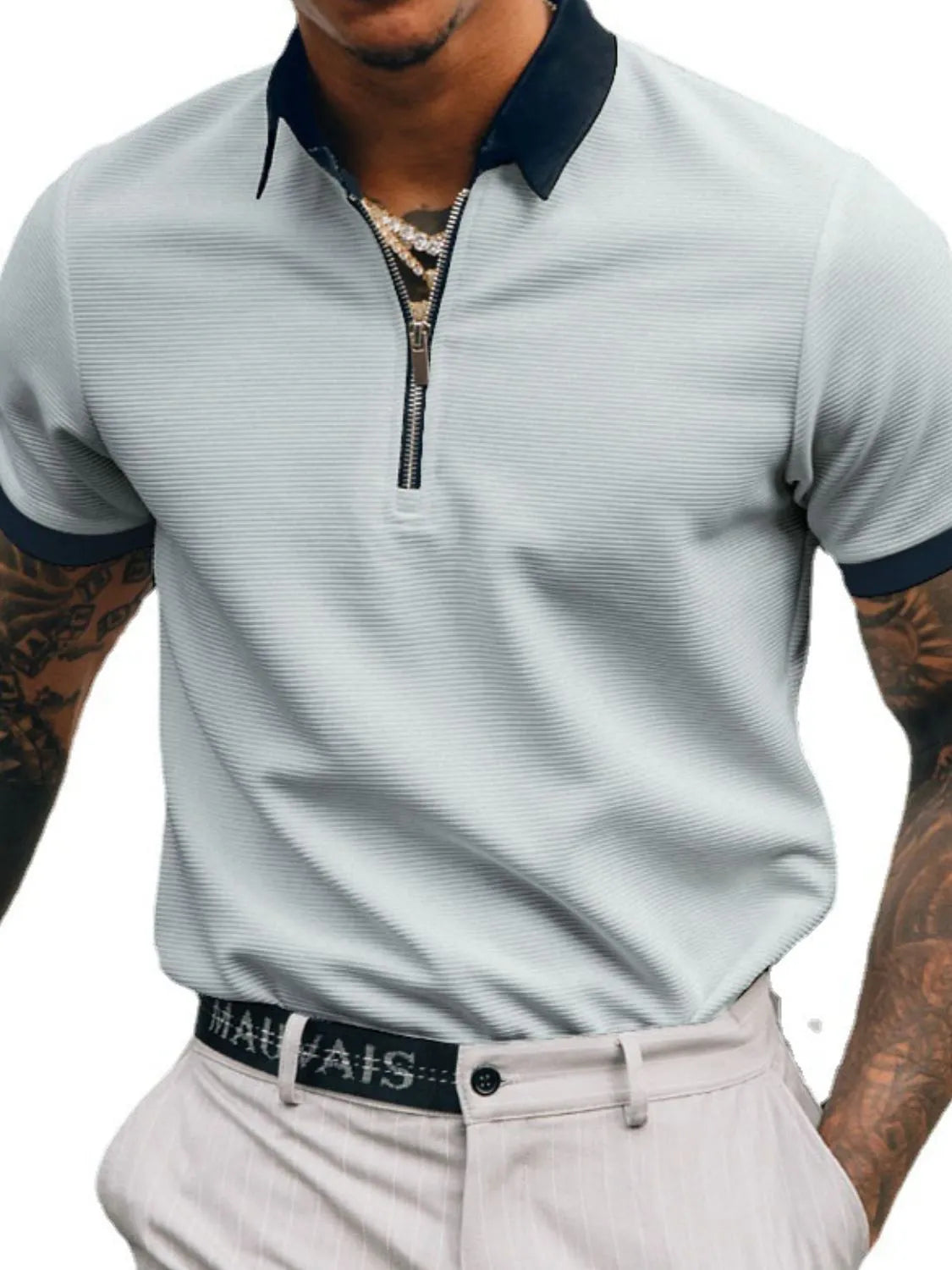 Men's Full Size Collared Neck Short Sleeve Polo Plus Size - Treasured Gift's & More