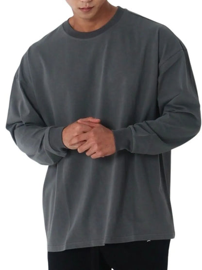 Men's Plus Size Round Neck Long Sleeve T-Shirt - Treasured Gift's & More