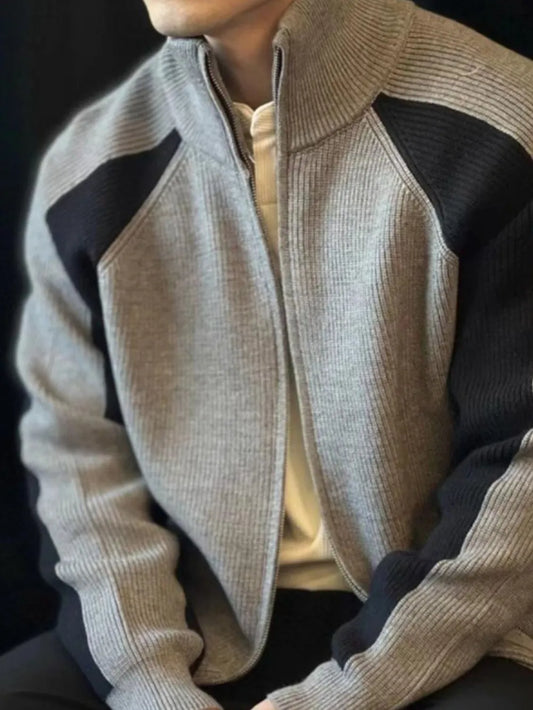 Men's Plus Size Zip Up Long Sleeve Cardigan - Treasured Gift's & More