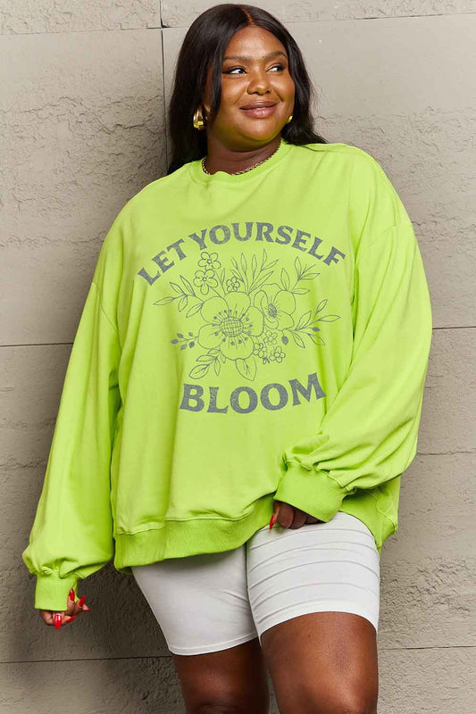 Simply Love Simply Love Full Size LET YOURSELF BLOOM Graphic Sweatshirt