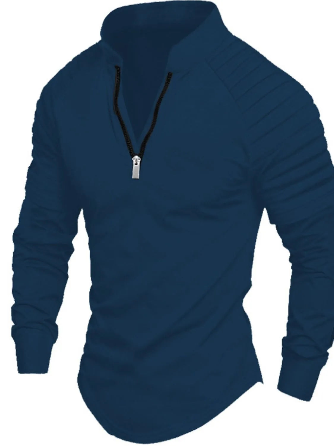 Men's Full Size Quarter Zip Long Sleeve Polo Plus SIze - Treasured Gift's & More