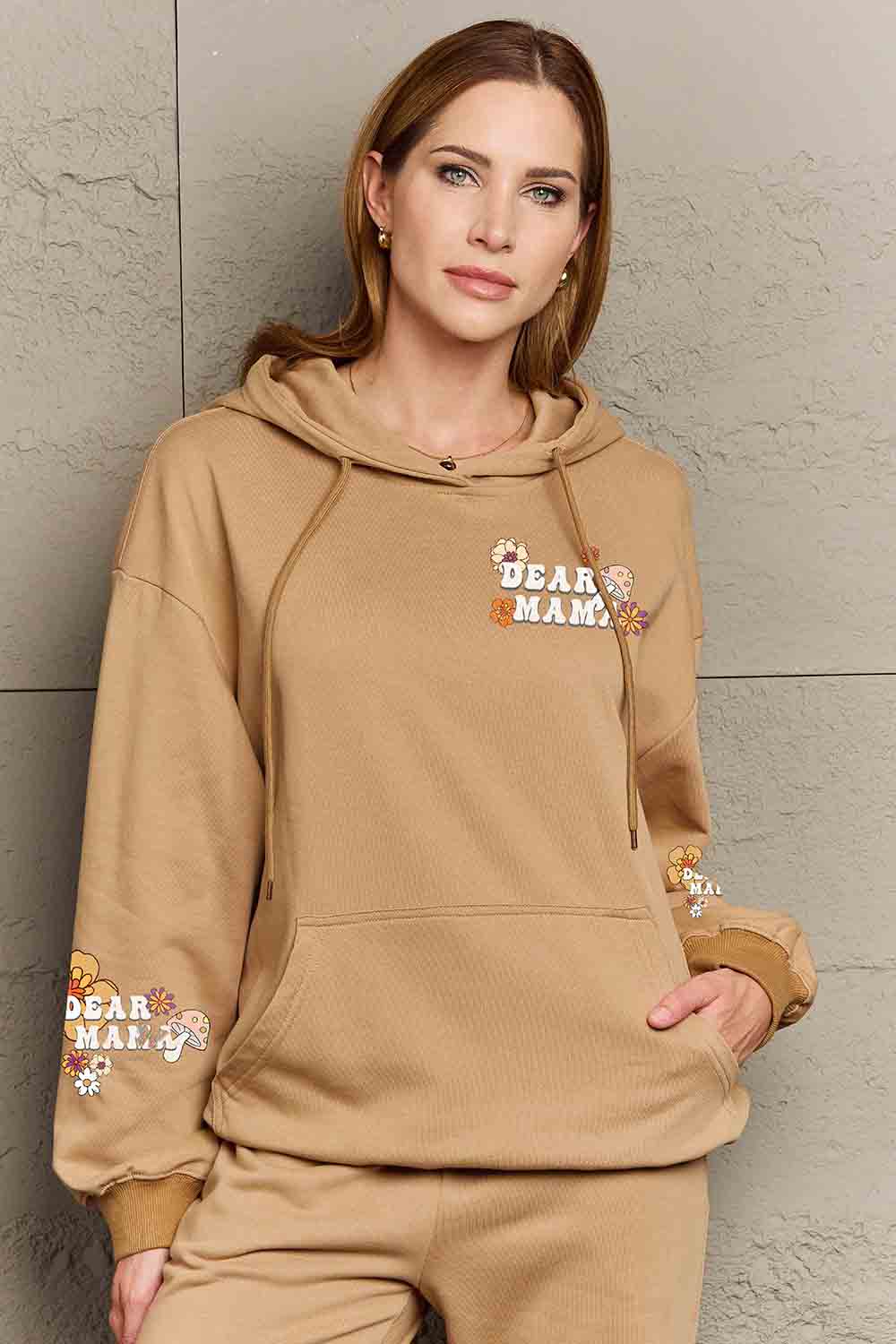 Simply Love Simply Love Full Size DEAR MAMA Flower Graphic Hoodie