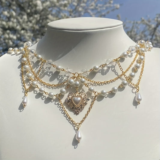 Crystal Hollow Love Heart Pendant Necklace