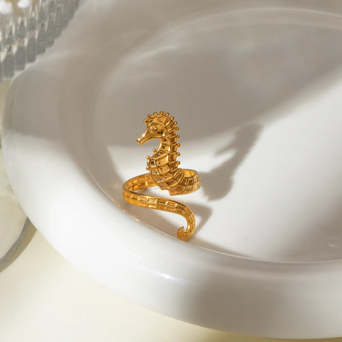 18K Gold-Plated Seahorse Wrap Adjustable Ring - Treasured Gift's & More