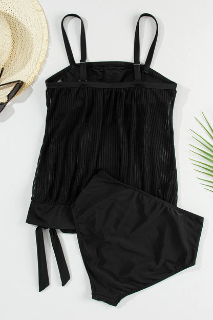 Square Neck Spaghetti Strap Tankini Set - Treasured Gift's & More