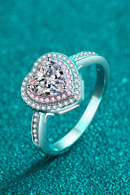 1 Carat Moissanite Heart 925 Sterling Silver Ring - Treasured Gift's & More