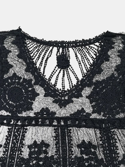 Lace Round Neck Cover-Up - Treasured Gift's & More
