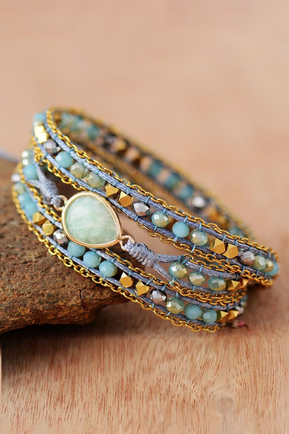 Handmade Teardrop Shape Triple Layer Beaded Bracelet - Treasured Gift's & More