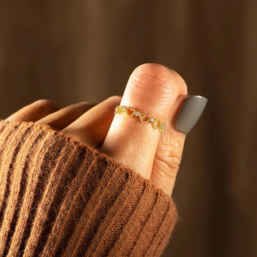 Heart Shape 18K Gold-Plated Ring - Treasured Gift's & More
