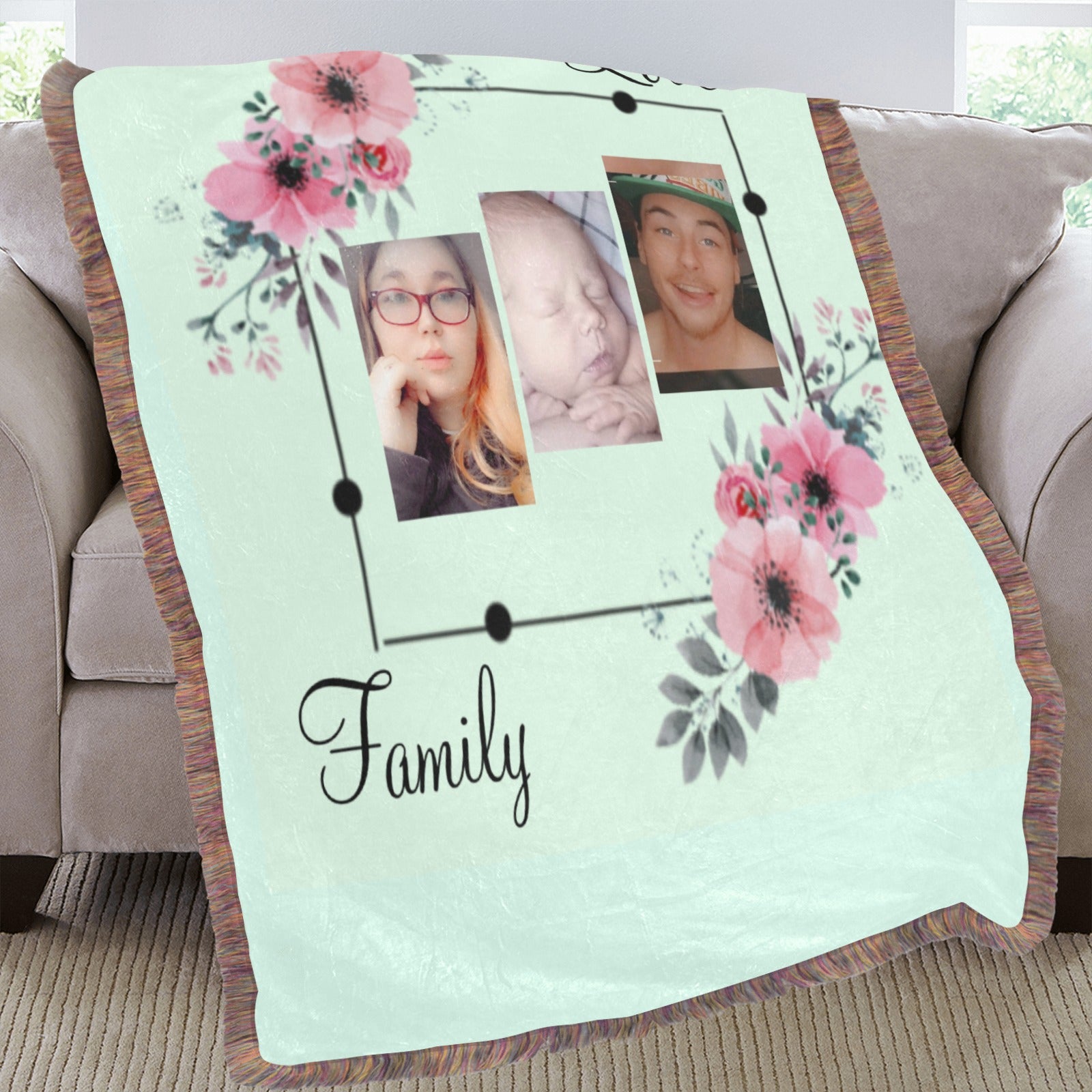 T&G Customizable Ultra-Soft Mixed Green Fringe Blanket 60"x80" - Just $46.91! Shop now at Treasured Gift's & More